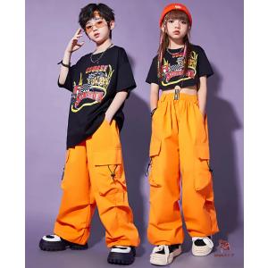 ヒップホップピンク 夏 キッズ ダンス 衣装 ...の詳細画像2