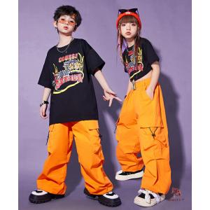 ヒップホップピンク 夏 キッズ ダンス 衣装 ...の詳細画像3
