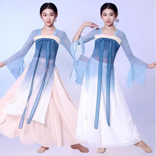 子供中華ダンス衣装 キッズ 女の子 チャイナ民族ダンス衣装 古典舞踊 中国踊り 漢唐古典風演目衣裳 ...