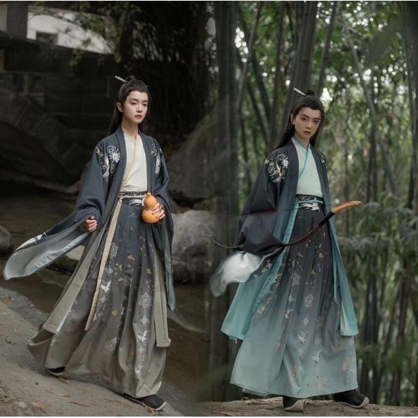 魏晋時代華流コスプレ衣装 メンズ 漢服 チャイナ服 中華服 プリント 華服 チャイナ風ハロウィン 仮...
