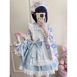 ロリータ服 改良 着物 和服 和風 メイド服 ...の詳細画像1