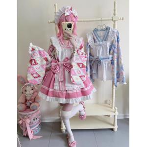 ロリータ服 改良 着物 和服 和風 メイド服 ...の詳細画像3