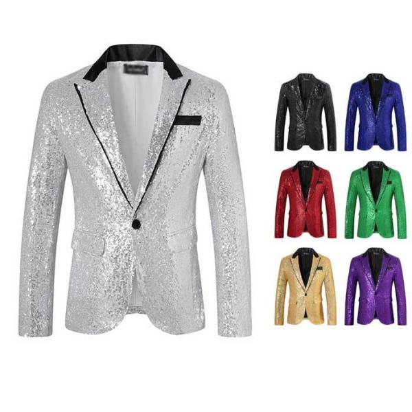 ジャケット メンズ スパンコール メンズジャケット スパンコールジャケット キラキラ ダンス衣装 D...