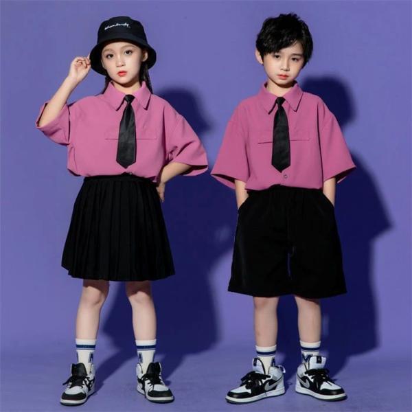 キッズ 子供服 ダンス衣装 セットアップ 3点セットフォーマルスーツ シャツ ショートパンツ スカー...