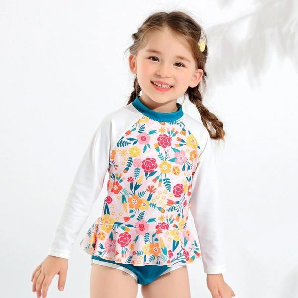 水着　女の子　セパレート　ラッシュガード  キッズ  長袖 130　140　子供 キッズ ベビー　 ...