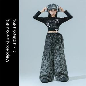 女の子 花柄 キッズダンス 長袖 スパンコール...の詳細画像4