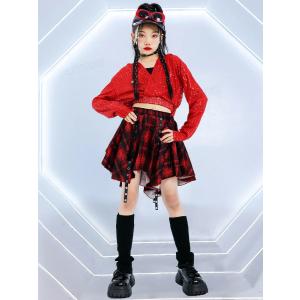 ダンス衣装 キラキラ キッズ へそ出し トップ...の詳細画像5