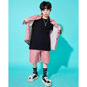 k-pop 衣装 チェック柄 ピンク キッズダ...の詳細画像4