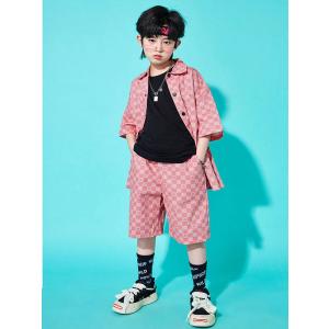 k-pop 衣装 チェック柄 ピンク キッズダ...の詳細画像5