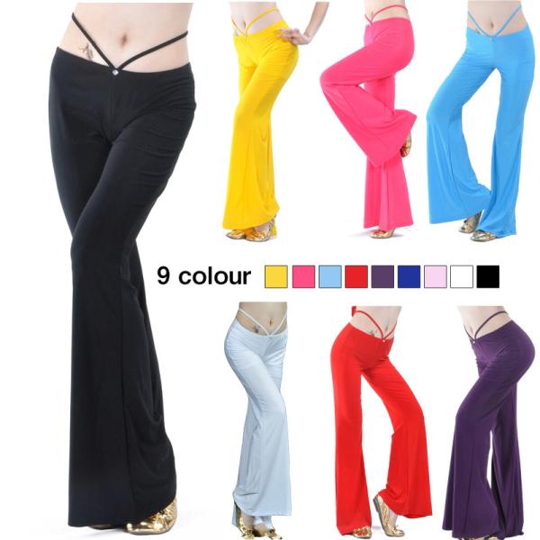 送料無料 ベリーダンスズボン ボトムス フレアパンツ ヨガパンツ 美脚 ベリーダンス衣装 ブラック ...