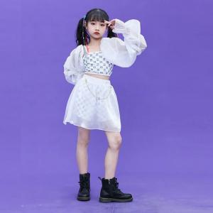 キッズダンス衣装 セットアップ 白 トップス ...の詳細画像3