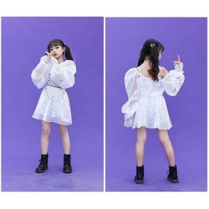 キッズダンス衣装 セットアップ 白 トップス ...の詳細画像4