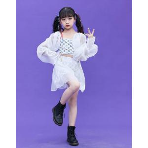 キッズダンス衣装 セットアップ 白 トップス ...の詳細画像5