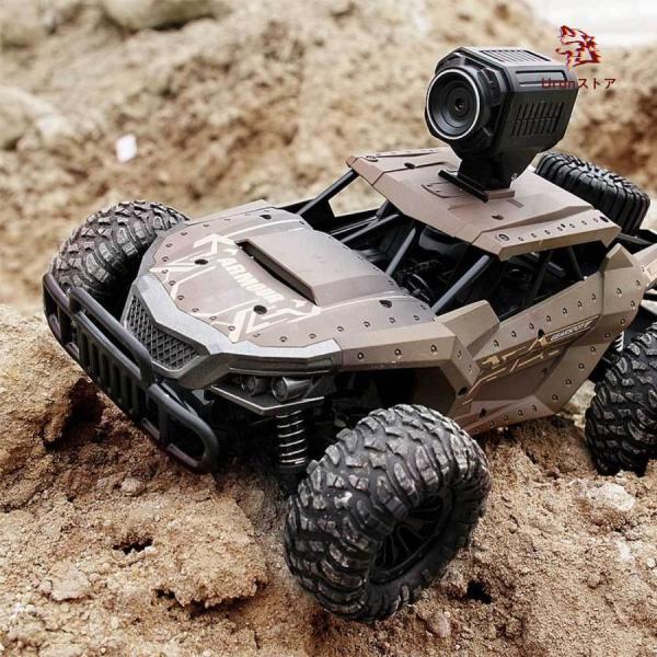 ラジコンカー こども向け オフロード RCカー カメラ付き 1/16 操作時間30分 時速20km/...
