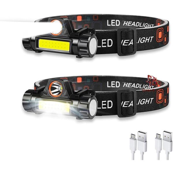 ヘッドライト 充電式 LEDヘッドライト USB 小型軽量 高輝度【灯モード 明るさ300ルーメン/...