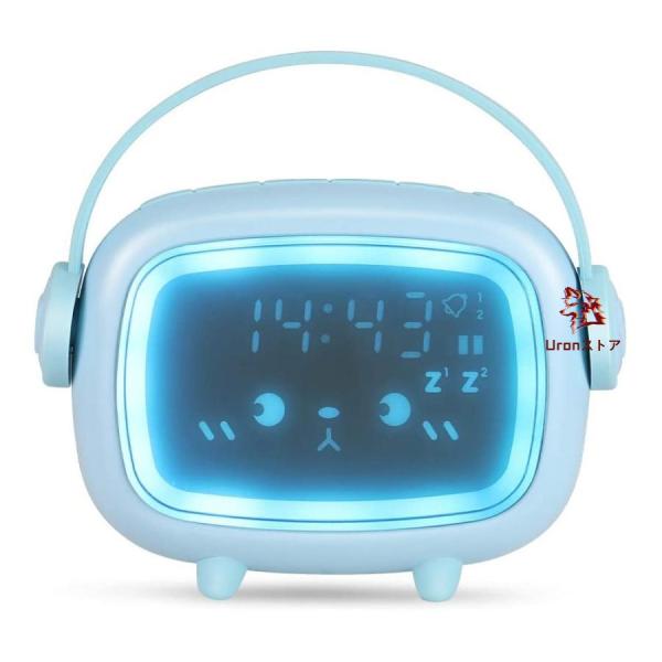 目覚まし時計 大音量 こどもの睡眠トレーニング時計 デジタル 置き時計 かわいい 温度計 アラーム＆...