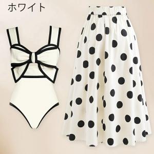 水着 レディース 体型カバー ワンピース 水玉...の詳細画像4