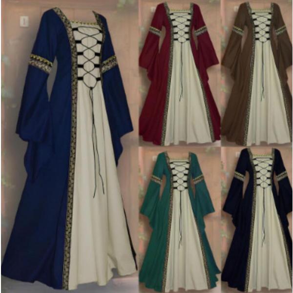 ハロウィンワンピース 中世 ヨーロッパ風 レディース ロング コスプレ 女性 ヨーロッパ中世 古着 ...