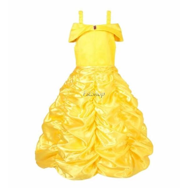 プリンセスドレス ノースリーブ イエロー フォーマルドレス キッズドレス 子供ドレス パーティードレ...