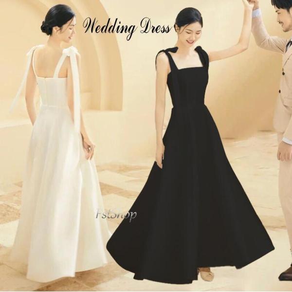 ウェディングドレス  フォーマルドレス 演奏会ウエディング 袖なし花嫁ドレス ブライズメイド ドレス...