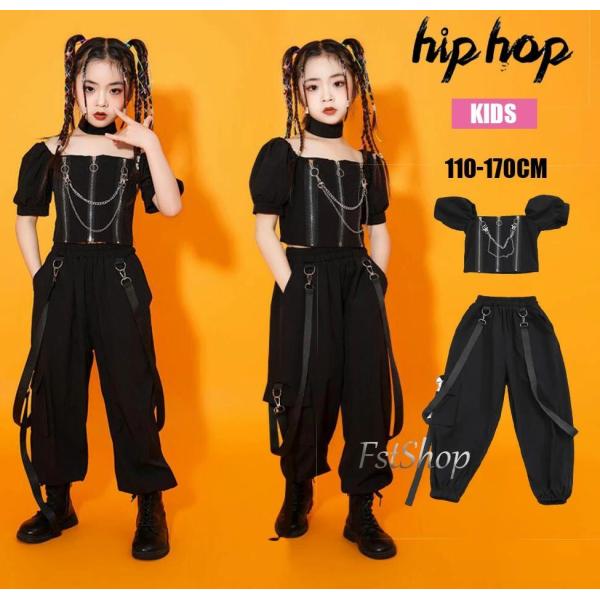 子供モデルショー カッコイイ キッズダンス衣装 ジャズ HIPHOP JAZZ 衣装 女の子 ヒップ...