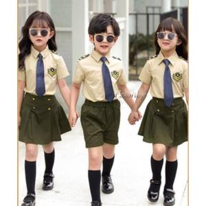 キッズ 子供フォーマル スーツ パイロット学生服コスプレ衣装ハロウィン卒業式 入学式 制服 上下セッ...