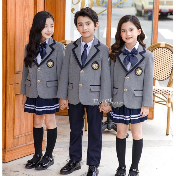 入学式スーツ子供服フォーマル スーツ ブレザー プリーツスカート キッズ卒業式4点セット長ズボン小学...