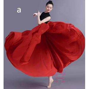 ダンス衣装フレアスカート社交ダンス衣装ロングス...の詳細画像1