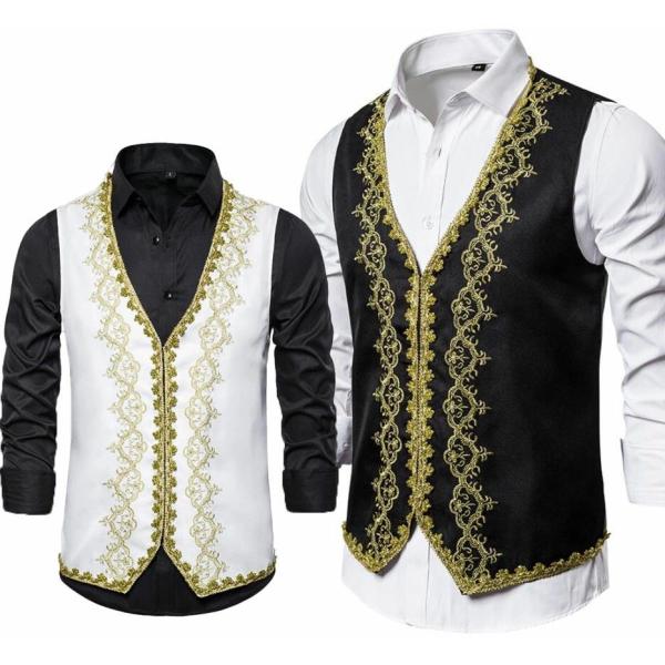 メンズベスト スーツベスト メンズ ジレベスト中世の貴族風フォーマルベスト ダンス衣装 チョッキ 忘...