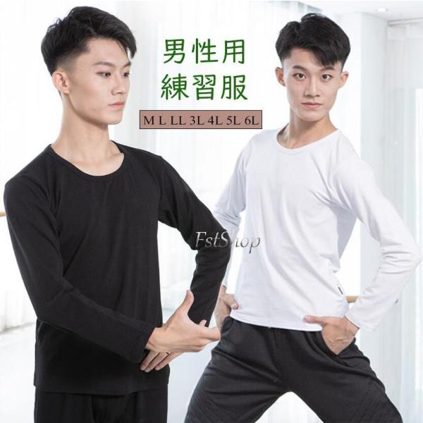 バレエ 練功服 メンズ  ダンスウエアー Tシャツ スポーツ 練習服 ラウンドネック トップス ダン...