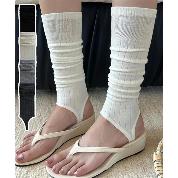 3色 レッグウォーマー 足首ウォーマー 夏用 薄手 2ways ロング  トレンカ バレエ風  甲付...