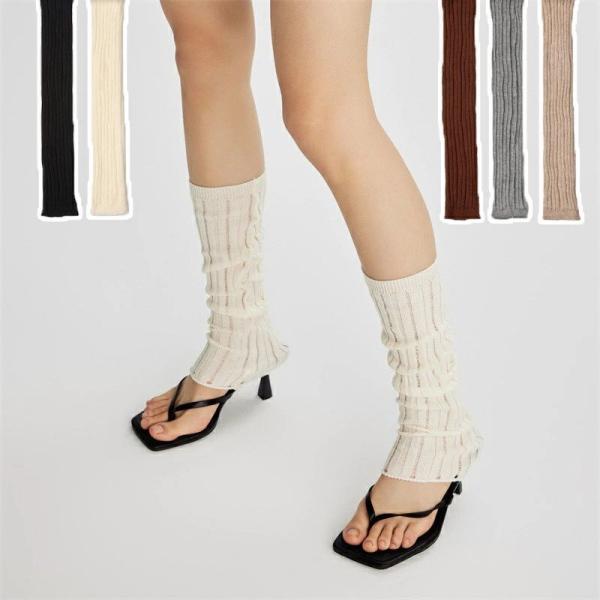 5色 レッグウォーマー 足首ウォーマー 夏用 薄手 ロング  ゆったり トレンカ バレエ  穴あき ...