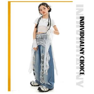 キッズダンス衣装 セットアップ 女の子 白 ト...の詳細画像4