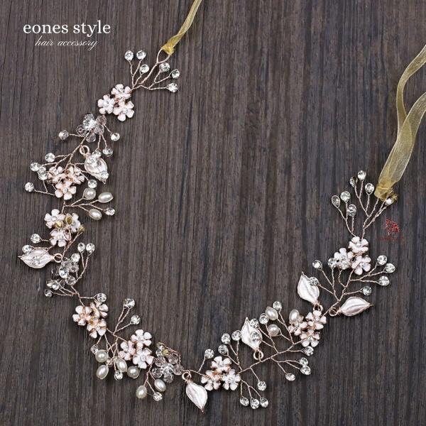 ヘアアクセサリー 手作り 髪飾り 子供 ヘッドドレス  女の子  ピアノ 発表会 花 小花 真鍮 ホ...