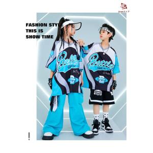 ブルー セットアップ キッズ ダンス 衣装 ダ...の詳細画像4