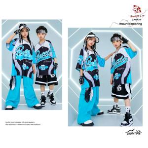 ブルー セットアップ キッズ ダンス 衣装 ダ...の詳細画像5