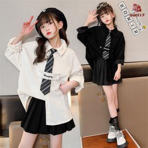 キッズシャツ 長袖 コーデュロイ シャツ ネクタ...の商品画像