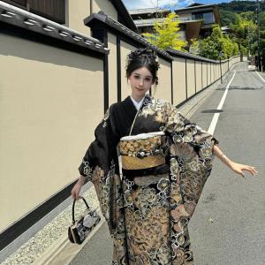 浴衣 黒 浴衣 レディース セット 女性 ゆか...の詳細画像1