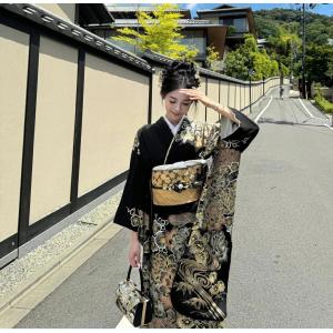 浴衣 黒 浴衣 レディース セット 女性 ゆか...の詳細画像2