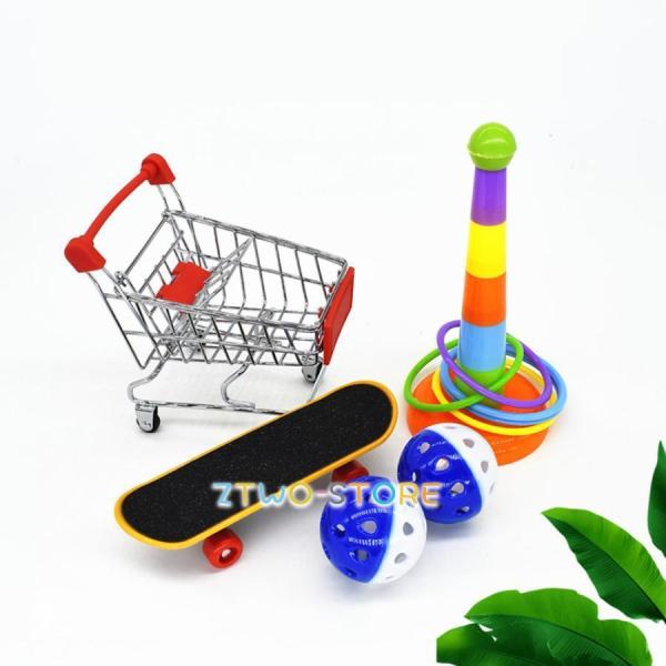 バードトイ インコ玩具 鳥のおもちゃ小型 ショッピングカートスケートボードリング 咀嚼玩具 知育玩具...