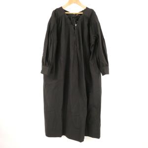 未使用 cloth&cross クロスアンドクロス スモックワンピース 1 M相当 コットン100％ ロング丈 レースアップ レディース AD1398A20