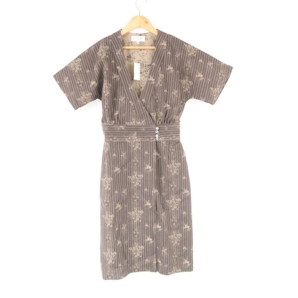 美品 PAUL&amp;JOE ポール＆ジョー ラップワンピース 38 コットン100％ 半袖 ひざ下丈 ス...