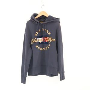 TOMMY HILFIGER トミーヒルフィガー フラッグロゴパーカー M コットン100% アイコン 長袖スウェットプルオーバー メンズ AU2524A3｜uru-uru