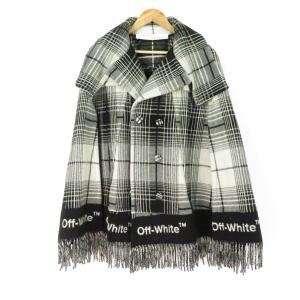 Off-White オフホワイト フリンジケープコート 1点 ブラック系 46 ウール他 AY207...