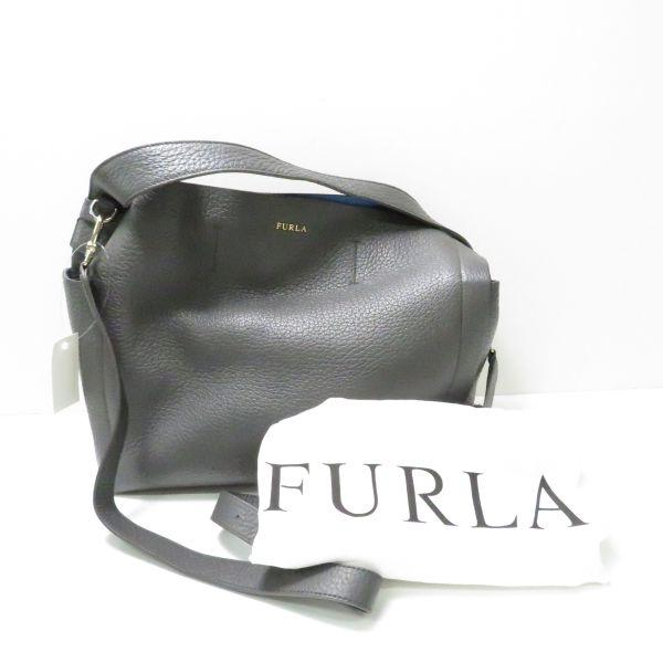 美品 FURLA フルラ カプリッチョホーボー(227109) 2WAY バッグ 1点 グレー系 A...