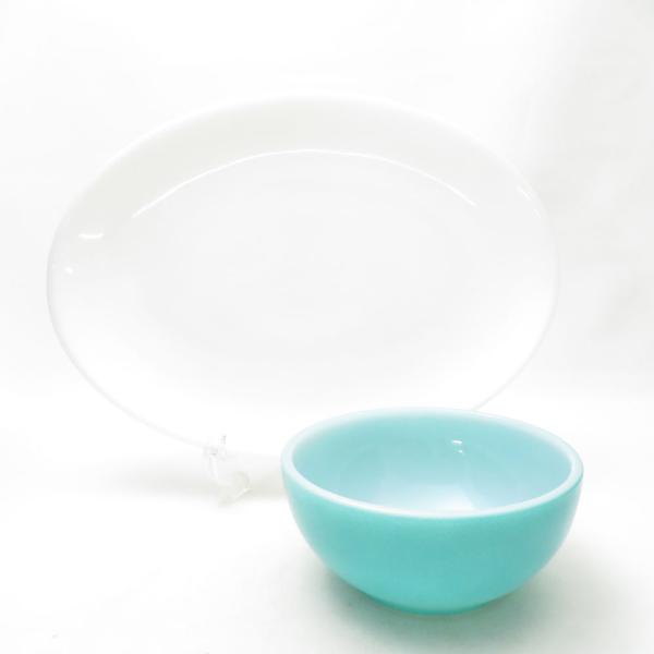 Fire-King ファイヤーキング チリボウル オーバルプレート 2点 セット 12cm/30cm...