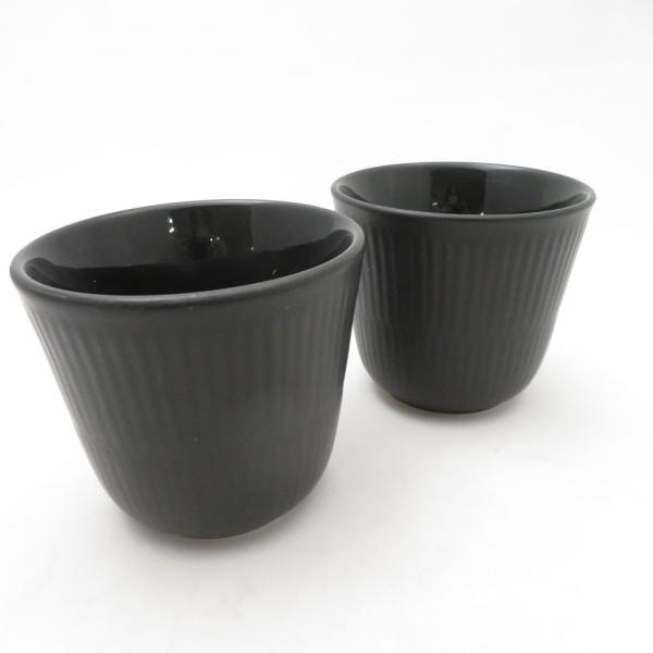 ROYAL COPENHAGEN ロイヤルコペンハーゲン ブラックフルーテッド スタイルカップ 2点...