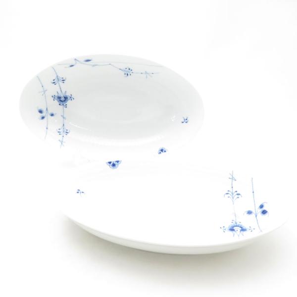 ROYAL COPENHAGEN ロイヤルコペンハーゲン ブルーパルメッテ オーバルディッシュ 2枚...