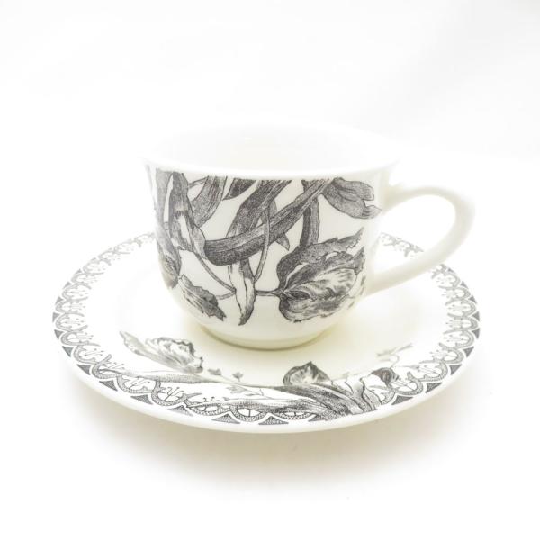 美品 Gien ジアン チューリップ ティーカップ＆ソーサー 220ml SC9956S2