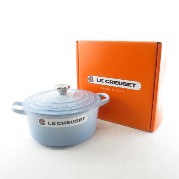 未使用 Le Creuset ルクルーゼ ココットロンド 両手鍋 18cm コースタルブルー 限定色...